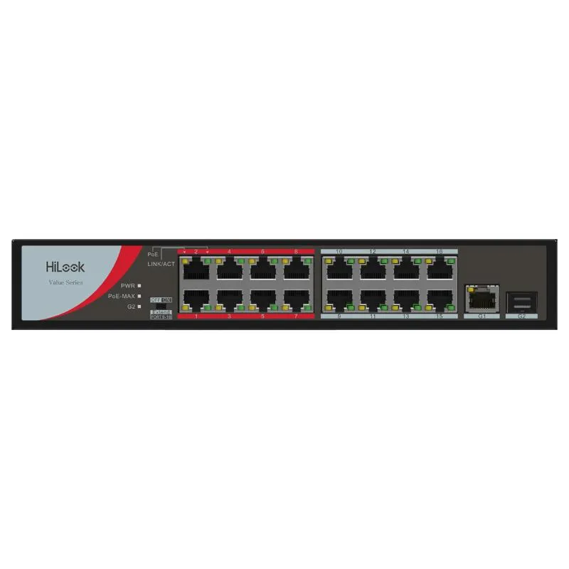 Switch Hikvision PoE de 16 puertos