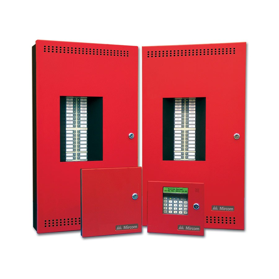 Panel de alarma Mircom FA-300 con indicadores LED